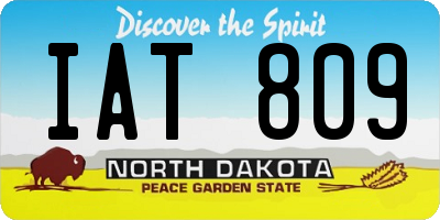 ND license plate IAT809