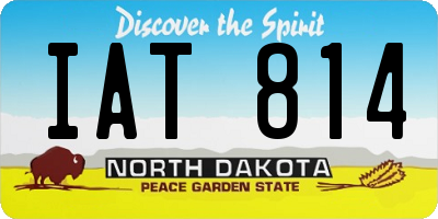 ND license plate IAT814