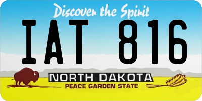 ND license plate IAT816