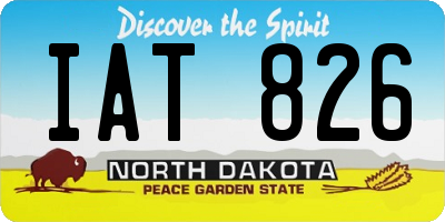 ND license plate IAT826