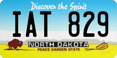 ND license plate IAT829