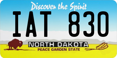 ND license plate IAT830