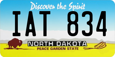 ND license plate IAT834