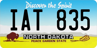 ND license plate IAT835