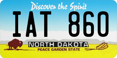 ND license plate IAT860
