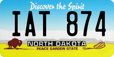 ND license plate IAT874