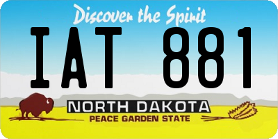ND license plate IAT881