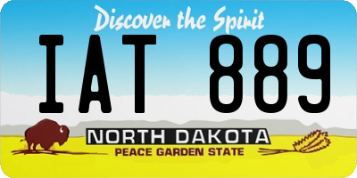 ND license plate IAT889