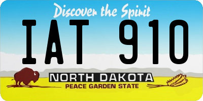 ND license plate IAT910