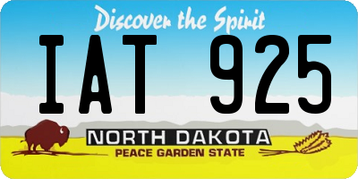 ND license plate IAT925