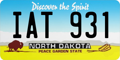 ND license plate IAT931