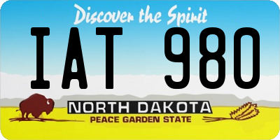 ND license plate IAT980