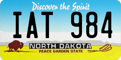 ND license plate IAT984