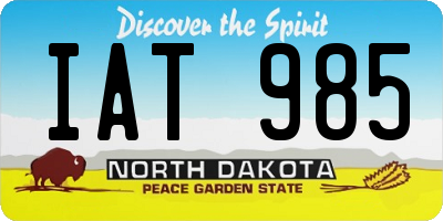 ND license plate IAT985