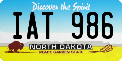 ND license plate IAT986