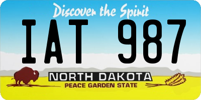 ND license plate IAT987