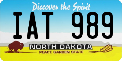 ND license plate IAT989
