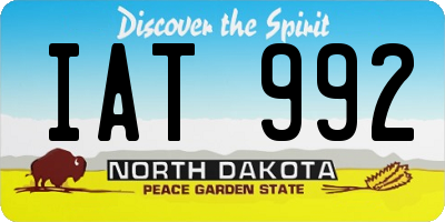 ND license plate IAT992