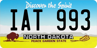ND license plate IAT993