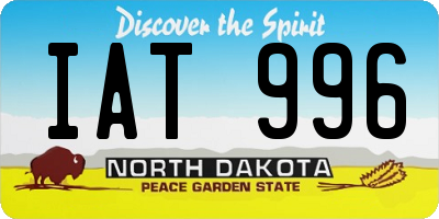 ND license plate IAT996