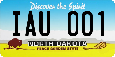 ND license plate IAU001