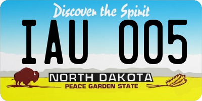 ND license plate IAU005
