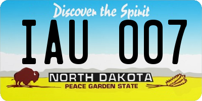 ND license plate IAU007