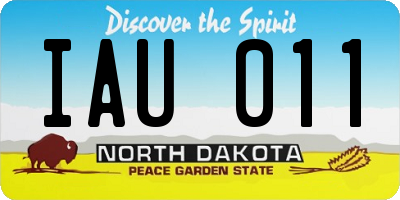 ND license plate IAU011