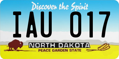 ND license plate IAU017