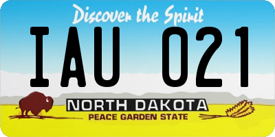 ND license plate IAU021