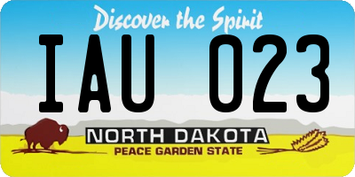 ND license plate IAU023