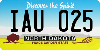 ND license plate IAU025