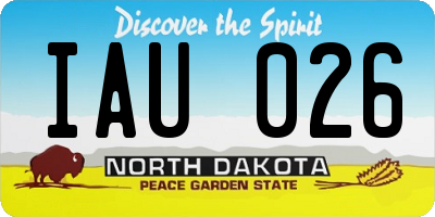 ND license plate IAU026
