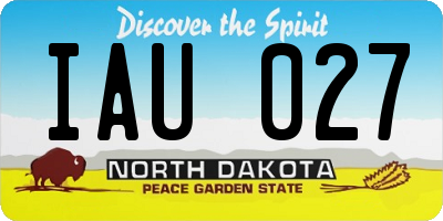 ND license plate IAU027