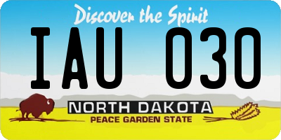 ND license plate IAU030