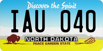 ND license plate IAU040