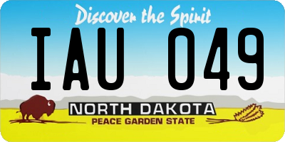 ND license plate IAU049
