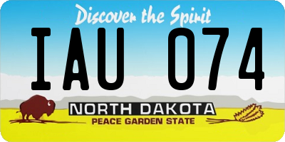 ND license plate IAU074