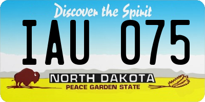 ND license plate IAU075
