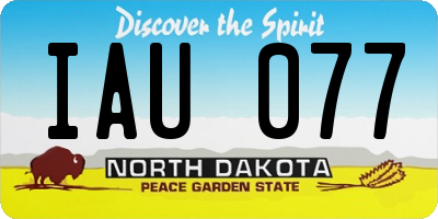 ND license plate IAU077