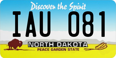 ND license plate IAU081