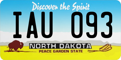 ND license plate IAU093