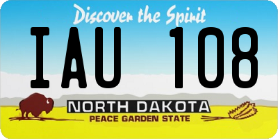 ND license plate IAU108