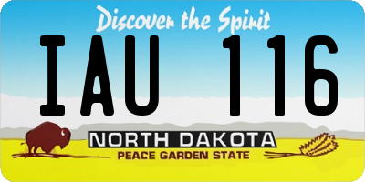 ND license plate IAU116