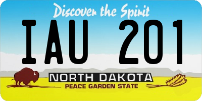 ND license plate IAU201
