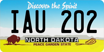 ND license plate IAU202