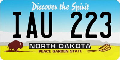 ND license plate IAU223
