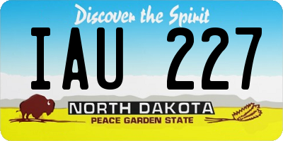 ND license plate IAU227