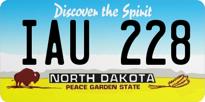 ND license plate IAU228
