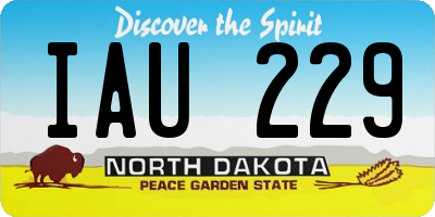 ND license plate IAU229